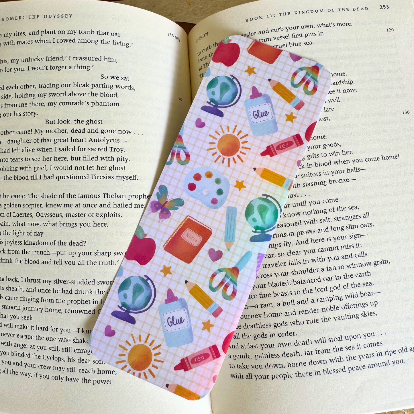 School Supplies Bookmark